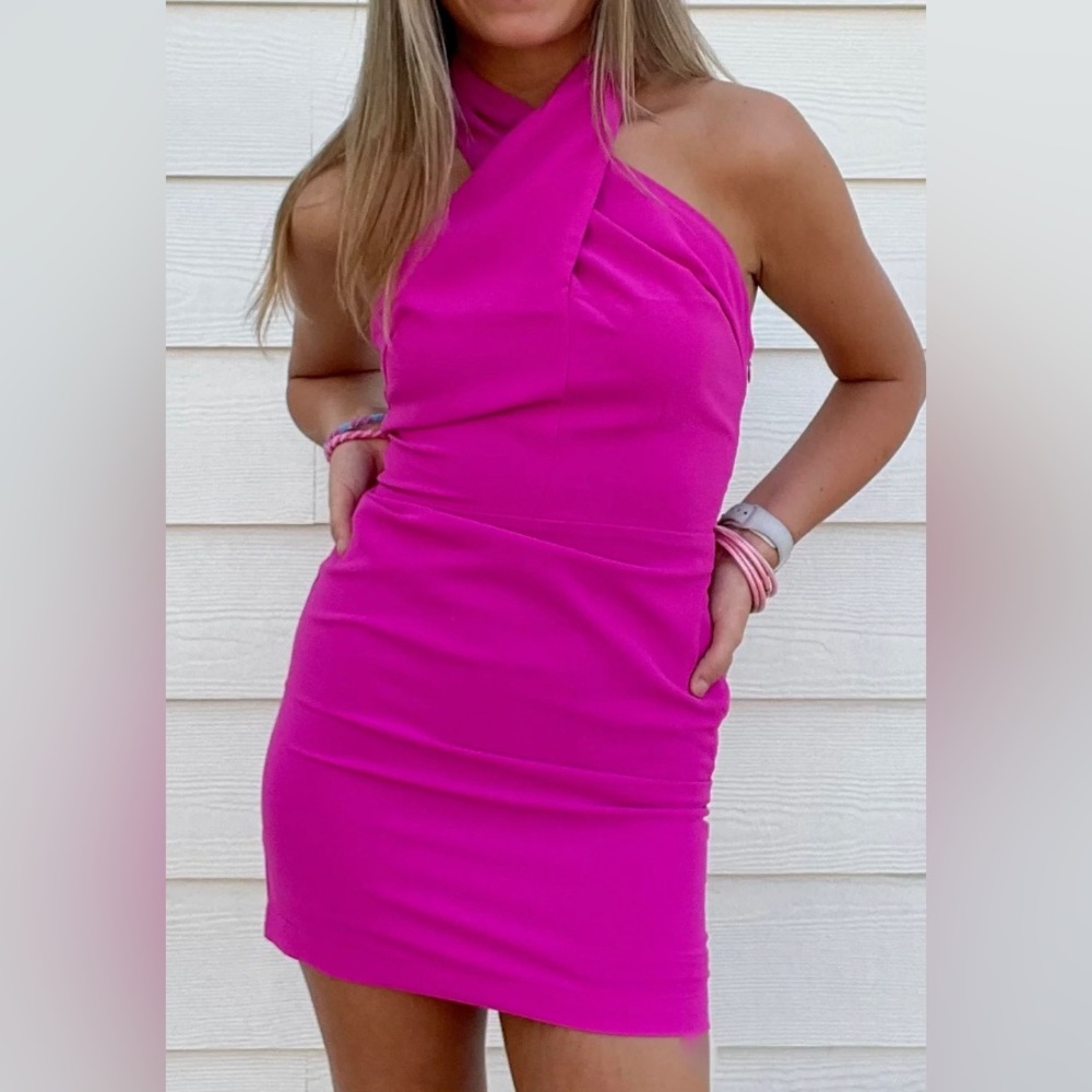 magenta mini halter neck dress from online boutique. never worn NWT